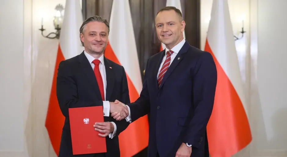 Bartosz Grodecki oraz Karola Nawrocki, Źródło: PAP/Leszek Szymański