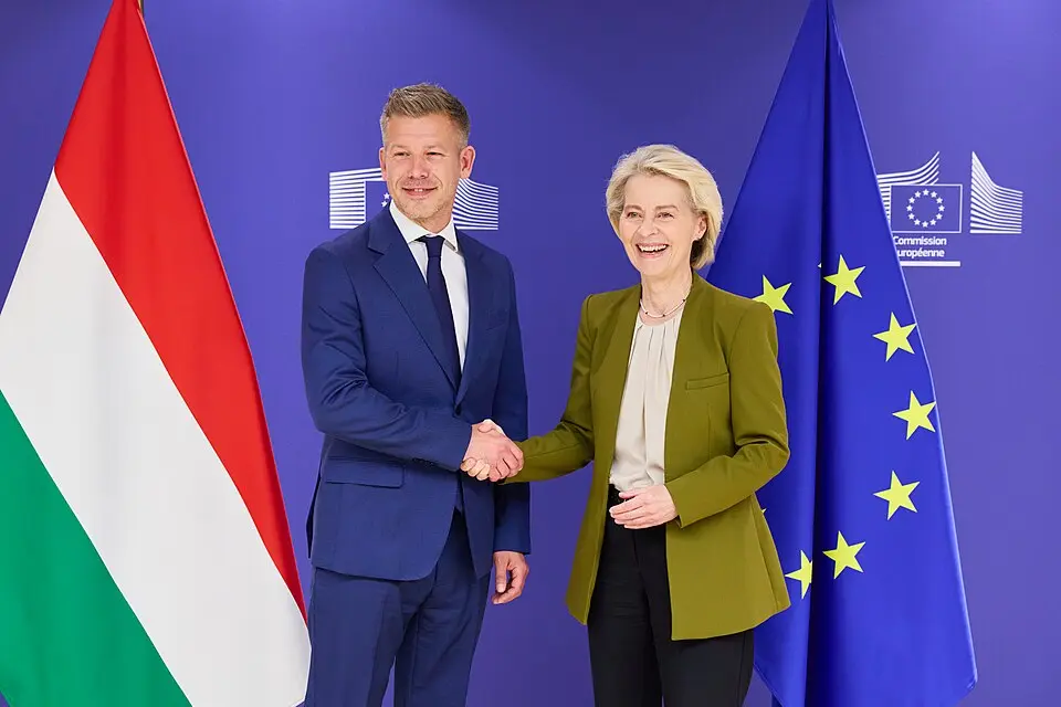 Peter Magyar i Ursula Von Der Leyen, Źródło: Komisja Europejska