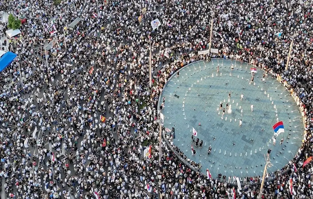 Antyrządowy protest w Belgradzie, 2026, Źródło: Nikola Jovanovic