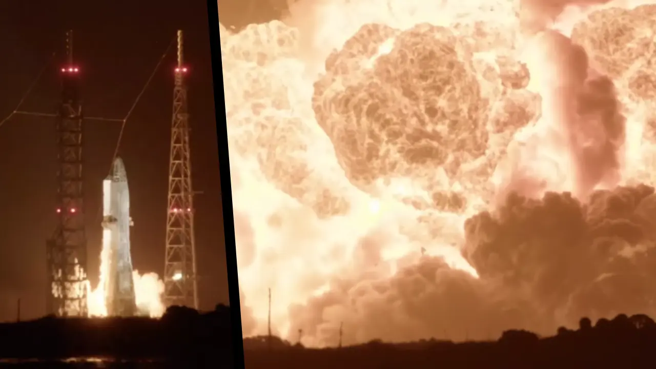 Eksplozja rakiety New Glenn, Źródło: NASASpaceFlight.com